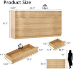 55.1" Wide Fluted 10 Drawer Dresser for Bedroom, Natural - Image 2