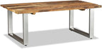 Multicolor Solid Reclaimed Wood Coffee Table, Industrial Wrought Iron Frame - Image 6