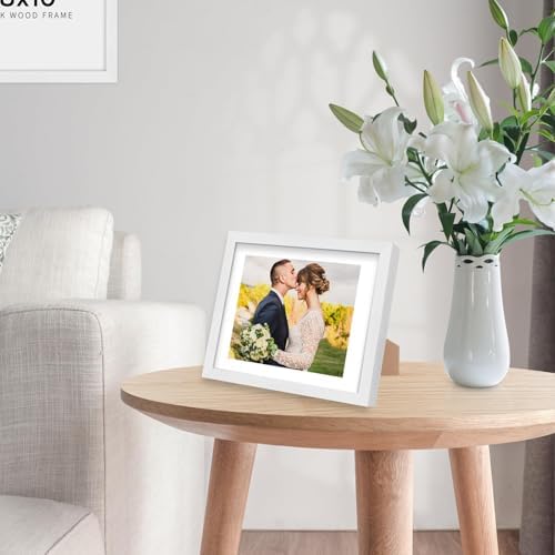 puthiac 8x10 Solid Oak Wood Picture Frames, White, 3 Pack - Image 5