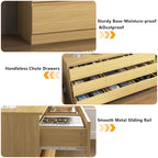 Vibe & Dine 9 Drawer Dresser, 59.1" Long Dresser for Bedroom Free Handle, Modern Wooden Chest of Drawers with Wide Storage for Living Room, Natural Wood - Image 6