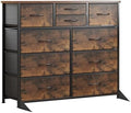 LUMTOK 10 Drawers Dresser with Fabric Bins for Bedroom,Closets，Rustic Brown by LUMTOK