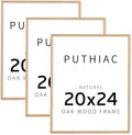 puthiac 20x24 Solid Oak Wood Picture Frames, Natural Oak, 3 Pack by PUTHIAC
