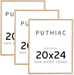 puthiac 20x24 Solid Oak Wood Picture Frames, Natural Oak, 3 Pack by PUTHIAC