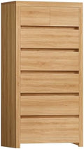 TEENFON 51.6" Tall Dresser for Bedroom with 7 Drawers, Modern Dressers & Chests of Drawers with Thicker Panels, Wooden Dresser TV Stand, Bedroom Dressers, for Bedroom, Hallway, Natural by TEENFON