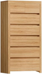 TEENFON 51.6" Tall Dresser for Bedroom with 7 Drawers, Modern Dressers & Chests of Drawers with Thicker Panels, Wooden Dresser TV Stand, Bedroom Dressers, for Bedroom, Hallway, Natural by TEENFON