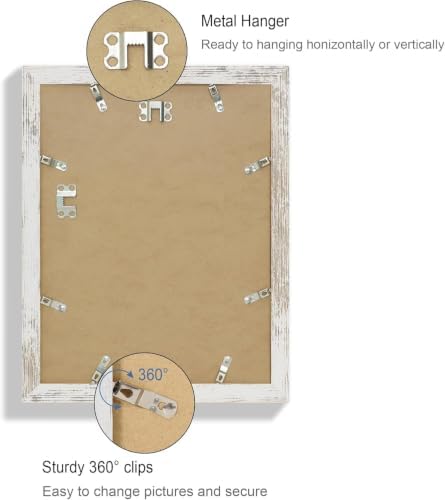 Hongkee 10x13 Picture Frame Set of 4, Made of Real Glass and Multicolour Frame, 10 by 13 Photo for Wall or Tabletop - Display Picture 8.5x11 with Mat or 10x13 Without Mat - Image 5