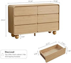 Modern 6 Drawer Dresser for Bedroom, 48" Wooden Chest of Drawer, Natural - Image 2