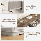 51" Wide Farmhouse 9 Drawer Dresser for Bedroom, Rustic White - Image 7