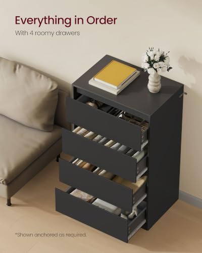 VASAGLE 4-Drawer Dresser, Chest of Drawers, 23.6 x 15.7 x 38.3 Inches - Image 4