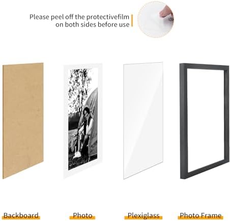 puthiac 20x24 Solid Oak Wood Picture Frames, Black, 3 Pack - Image 2