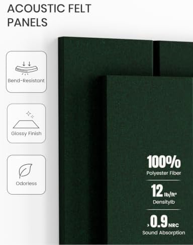 Fluxynara 36" x 24" Large Felt Bulletin Board, Pine Green - Image 5