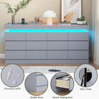 Gyfimoie 12 Drawer Dresser with Power Outlet, Modern Dresser with LED Light - Image 6