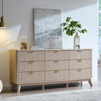 T4TREAM 63" Wide Fluted 9 Drawer Dresser for Bedroom, White Alder - Image 3