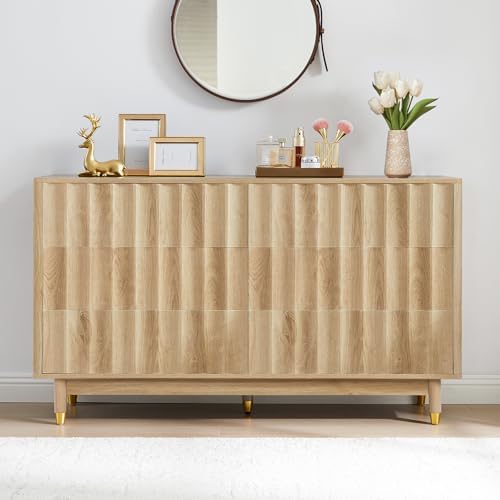 Bifins 53" Wide Fluted 6 Drawer Dresser - Image 6