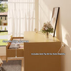 Fluted 47" Tall Dresser for Bedroom with 5 Drawers, Modern Chest of Drawers with Metal Handle & Deep Storage, Wood Closet Clothes Storage Organizer for Living Room & Hallway, Natural Oak Dresser - Image 5
