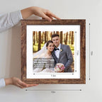 Hongkee 10x10 Picture Frame Set of 4, Made of Glass and Rustic Brown Wooden Frame - Display Picture 8x8 with Mat or 10 x 10 Without Mat, 10 by 10 Photo for Wall or Tabletop - Image 2