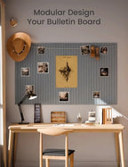 Fluxynara 48" x 36" Large Felt Bulletin Board, Blue Gray - Image 6