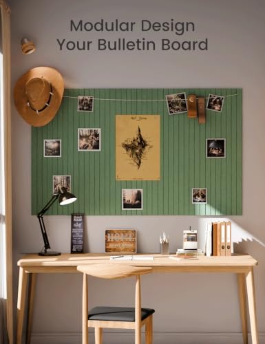 Fluxynara 48" x 36" Large Felt Bulletin Board, Moss Green - Image 6