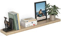Ballucci Floating Shelf, 48" Wood Wall Shelf with Invisible Brackets for Bathroom, Living Room, Bedroom, Kitchen, Nursery, 8" Deep, Oak Finish by Ballucci