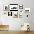 Hongkee 5x7 Picture Frame Set of 4, Made of Real Glass and Natural Oak Wooden Frame, 5 by 7 Photo for Wall or Tabletop - Display Picture 4x6 with Mat or 5x7 Without Mat - Image 4