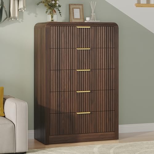 Decofy Fluted 5 Drawers Dresser, 48" Tall Chest of Drawers for Bedroom - Image 6