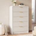 Decofy 48" H Fluted 5-Drawer Dresser for Bedroom, White by Decofy