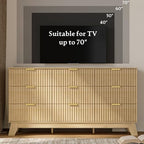 HUANLEGO Fluted Dresser for Bedroom with 9 Drawers, Oak - Image 4