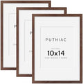 puthiac 10x14 Solid Oak Wood Picture Frames, Walnut, 3 Pack by PUTHIAC