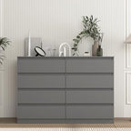 Vibe & Dine 8 Drawer Double Dresser, Modern Chest of Drawers with Wide Storage for Closet, Bedroom, Living Room, Grey - Image 2