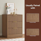 9 Drawer Dresser & 3-Drawer Nightstand Set 3-Piece, Natural Wood丨63 Long Dresser Set Night Stand Set of 2 with Metal Handle, Modern Wood Chest of Drawers Storage Dressers Set for Bedroom - Image 5