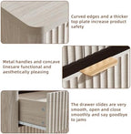 LEYAOYAO Fluted 5 Drawers Dresser for Bedroom Set of 2, 34" Tall Modern Chest of Drawers with Metal Handle, Curved Profile Design,Light Grey Wood Drawer Organizer for Bedroom, Living Room, Hallway - Image 5