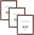 puthiac 8x10 Solid Oak Wood Picture Frames, Walnut, 3 Pack by PUTHIAC