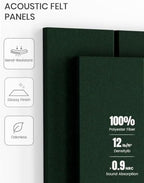 Fluxynara 48" x 36" Large Felt Bulletin Board, Pine Green - Image 5