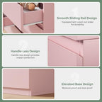 Jocoevol Modern 9 Drawer Dresser for Bedroom, Simply Chest of Drawers, Wood Storage Dresser with Deep Drawers for Living Room Hallway Entryway (Pink) - Image 7