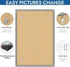 Hongkee 16x24 Frame Set of 4, 16 x 24 Grey Wood Style(Mat 12x18) - Image 5