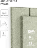 Fluxynara Felt Bulletin Board & Cork Board Alternative, Sage - Image 4