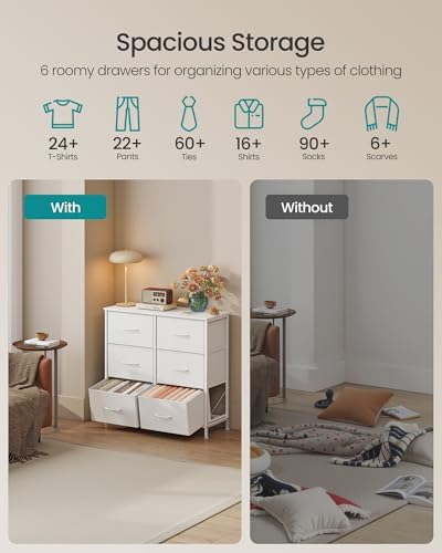 SONGMICS Dresser for Bedroom, Tall Dresser with 6 Fabric Drawers - Image 4
