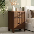 Wodeer 3 Drawer Dresser for Bedroom, 20" Wide Wood Storage Cabinet with Fluted Design, Modern Chest of Drawers for Living Room, Nursery Clothing Organizer with Metal Slides, Anti-Tipping by WODEER