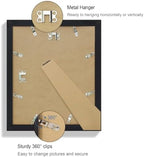 Hongkee 10x12 Picture Frame Set of 4, Made of Real Glass and Black Frame - Display Picture 8x10 with Mat or 10x12 Without Mat, 10 by 12 Photo for Wall Mounting - Image 5