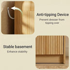FURSUN Fluted 8 Drawers Dresser for Bedroom, 55" Wide Wooden Dresser with Metal Handle, Curved Profile Design, Modern Storage Organizer for Bedroom, Living Room, Hallway, Natural Oak - Image 4