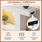 Homieasy Console Table, 47" Entryway Table with Charging Station, White - Image 4