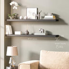 Ballucci Floating Shelves for Wall, 48" Wood Wall Shelf Set of 2, with Invisible Brackets for Bathroom, Living Room, Bedroom, Kitchen, Nursery, 8" Deep, Black - Image 4