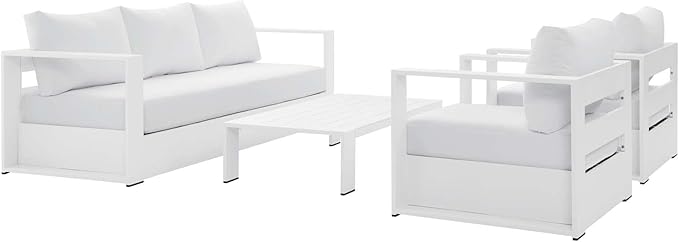 Modway Tahoe 4-Piece Outdoor Patio Set, Coffee Table by Modway