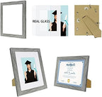 Hongkee 8.5 x 11 Picture Frame Set of 4, Made of Real Glass and Grey Certificate & Diploma Frame, 8.5 by 11 Photo for Wall or Tabletop - Display Picture 6x8 with Mat or 8.5x11 Without Mat - Image 2