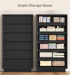 TEENFON 51.6" Tall Dresser for Bedroom, Black Dresser, 7 Drawer Dresser - Image 4