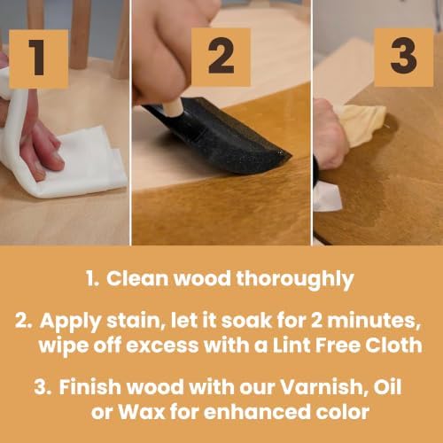 Furniture Clinic Wood Stain | Natural Oak | Water Based | Fast Drying, Low Odor, & Non-Toxic | for Indoor & Outdoor Furniture and More | Multiple Finishes | (8.5oz / 250ml) - Image 4