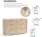 LINSY HOME 6-Drawer Fluted Dresser for Bedroom, Light Oak, Mid Century - Image 7