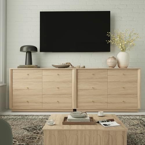 FORTUNETEC 47" Wide 6 Drawer Dresser for Bedroom,Oak - Image 5