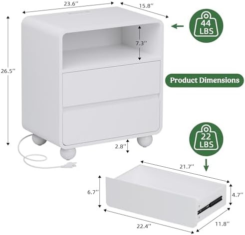 Lulive Dressers and Nightstands Set 3-Piece, White - Image 3