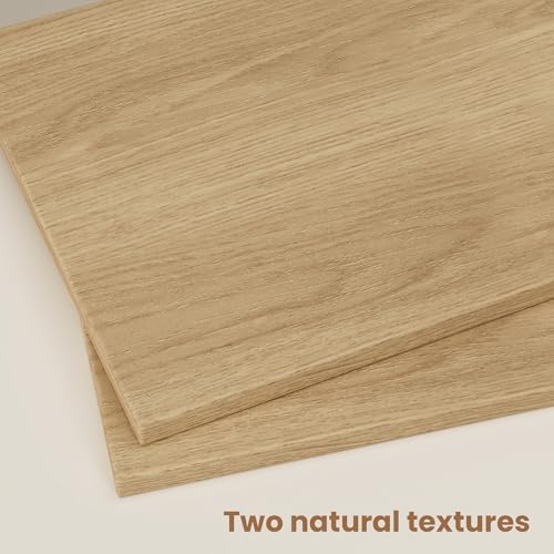 Modern Curved Nightstands Set of 2 with Open Shelf,Natural Oak - Image 6